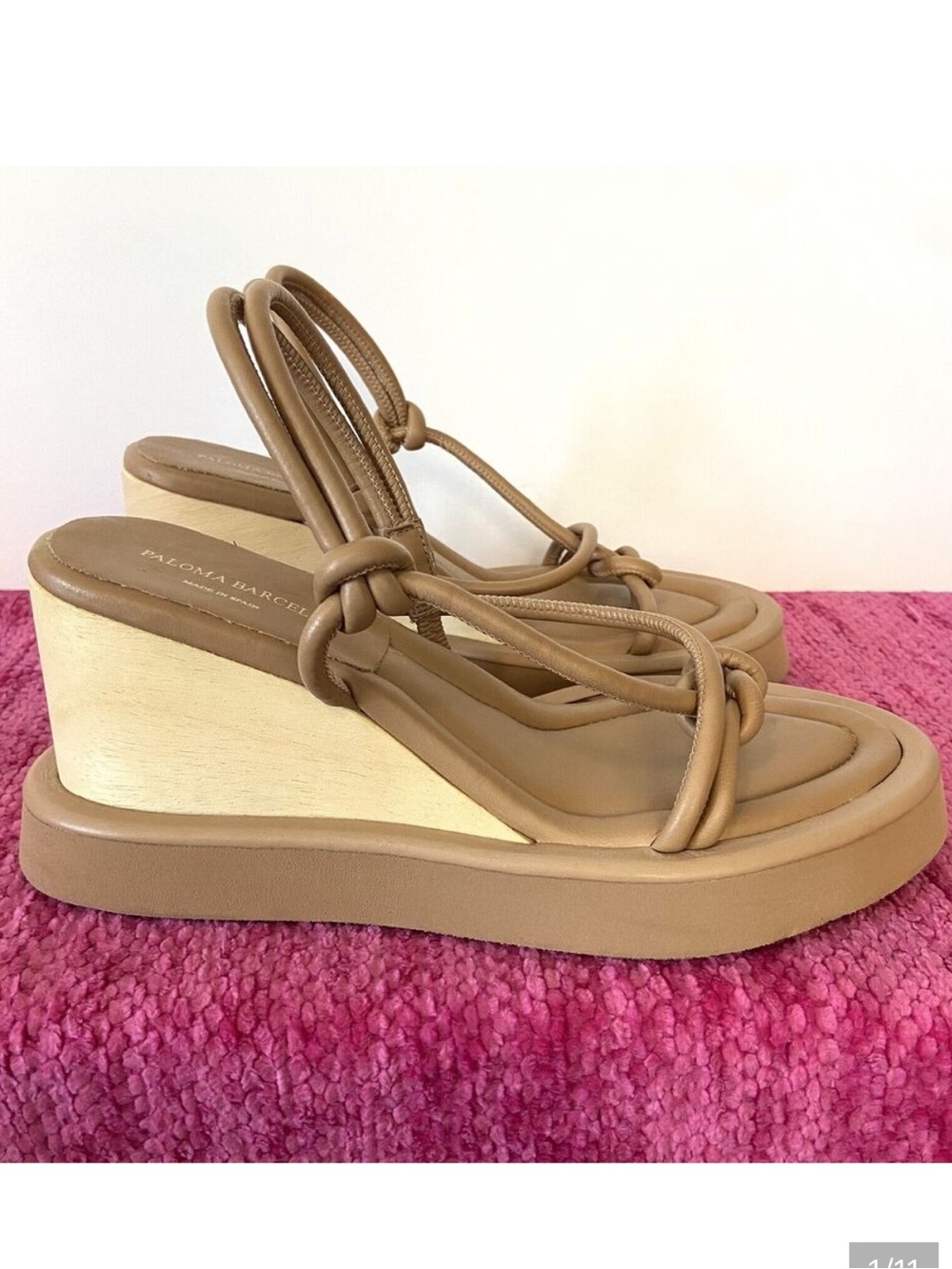Paloma Barcelo Jac Constance Wedge Platform Sandals Size EU 39/US 8.5